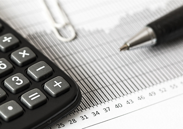 calculator and pen