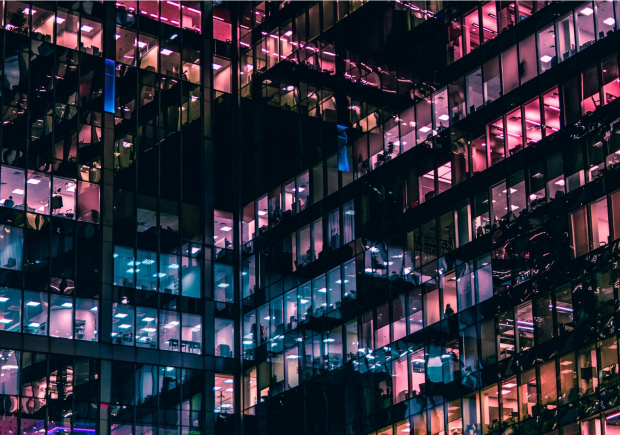 night photo illuminated building