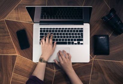 hands and laptop