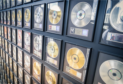 framed music albums