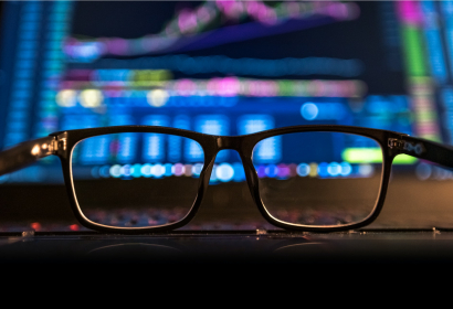 glasses on keyboard
