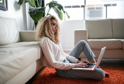 Image of WFH girl on laptop