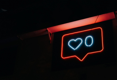 photo of neon light social media sign