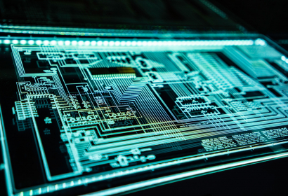 photo of illuminated computer chips