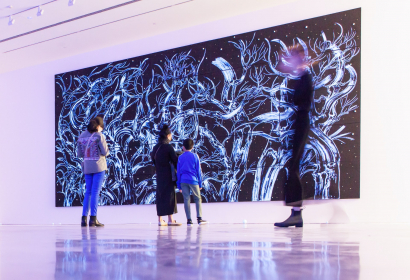 Indoor Image of Art Gallery with Patrons